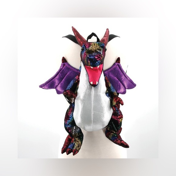 Cosplay Multi Color Magical Dragon Cute Plush 3D Backpack Bag - Picture 3 of 12